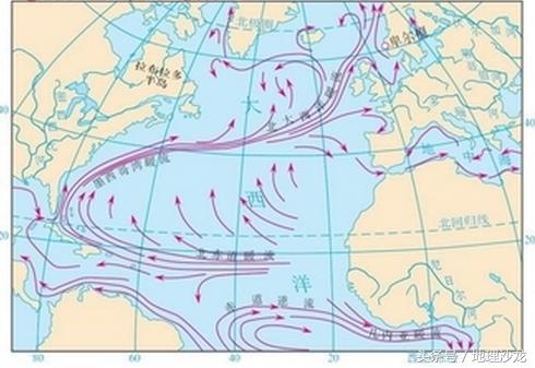 北大西洋暖流示意图正式由于大西洋和北冰洋之间宽阔的通道,使得北大