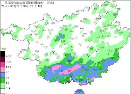 新闻910应急记者蒋文婷今天(23日)下午已到达玉林市,根据广西气象台图片