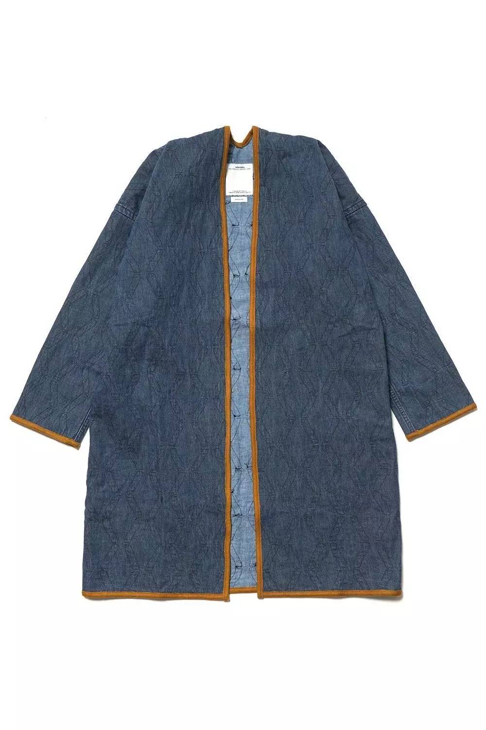 visvim 2017 秋冬全新蓝染竹纹Sanjuro Kimono Coat