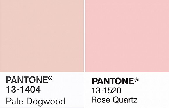 潘通公司2016年和2017年分别发布了晶粉色和淡山茱萸粉,后者被官方