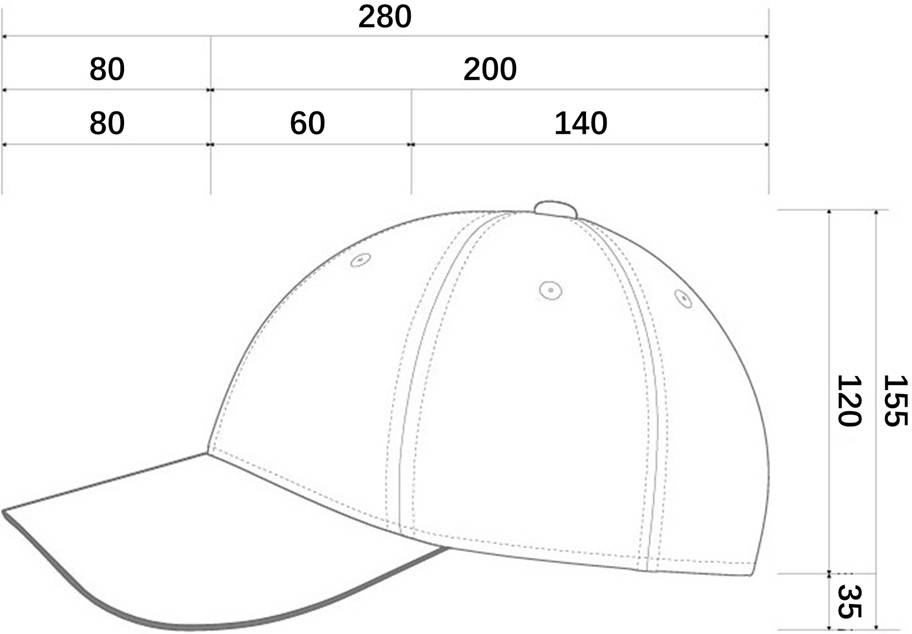 棒球帽侧边设计图