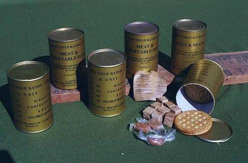 美军二战广泛配发的c口粮中的各种罐头