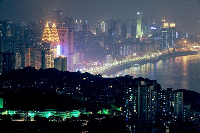 永川夜景 渝中夜景