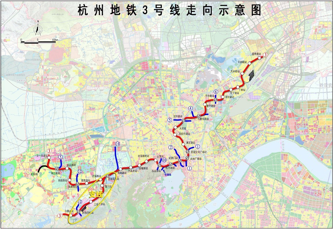 杭富城际铁路起于之江旅游度假区的地铁6号线美院象山站,向西经由之江图片