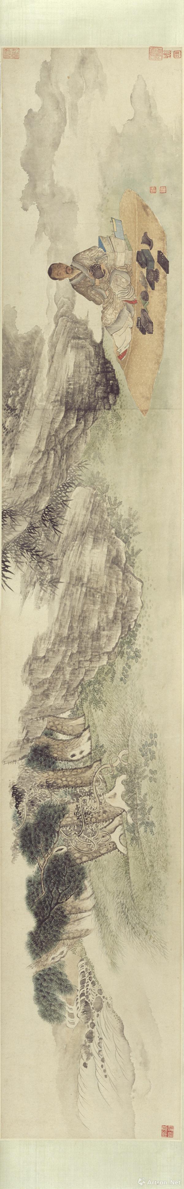 《汪懋麟像 清 禹之鼎,恽寿平 纸本设色 30.8cm×185.