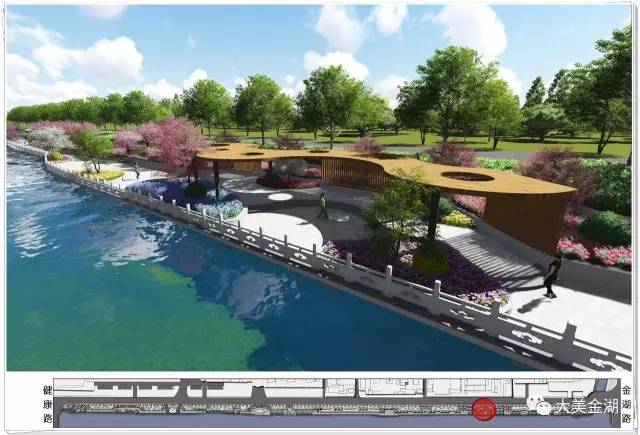 重磅金湖又增加一条城市滨水景观带啦正在开工建设中你期待吗