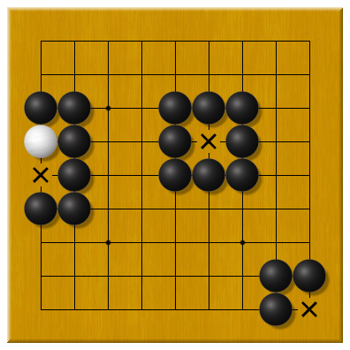 圆回呗围棋入门教室:三,虎口与禁入点