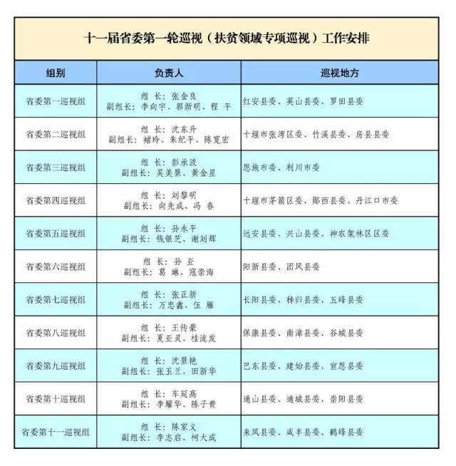 湖北省委巡视组对这31个县开展扶贫领域专项巡视我县被第一巡视组巡视