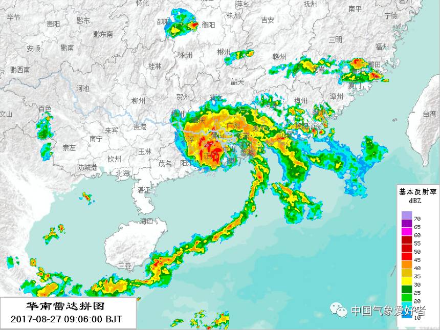 帕卡登陆时的雷达图,来自中国气象局