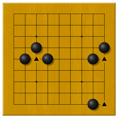 圆回呗围棋入门教室:三,虎口与禁入点