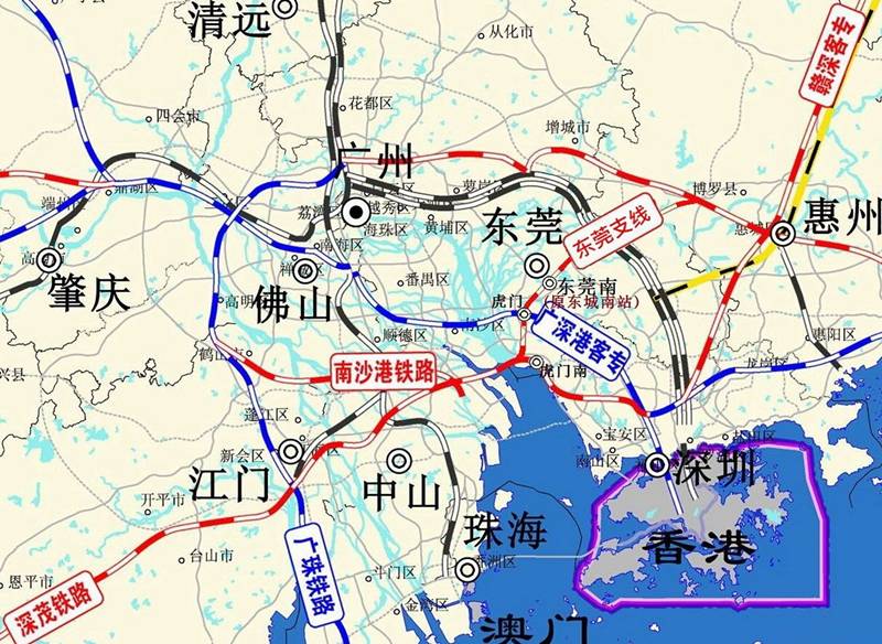 深茂铁路将以隧道形式跨越珠江口途经广州,中山