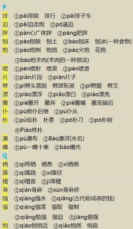 小学1~6年级常考多音字大汇总,别让孩子读错字,给孩子收藏!