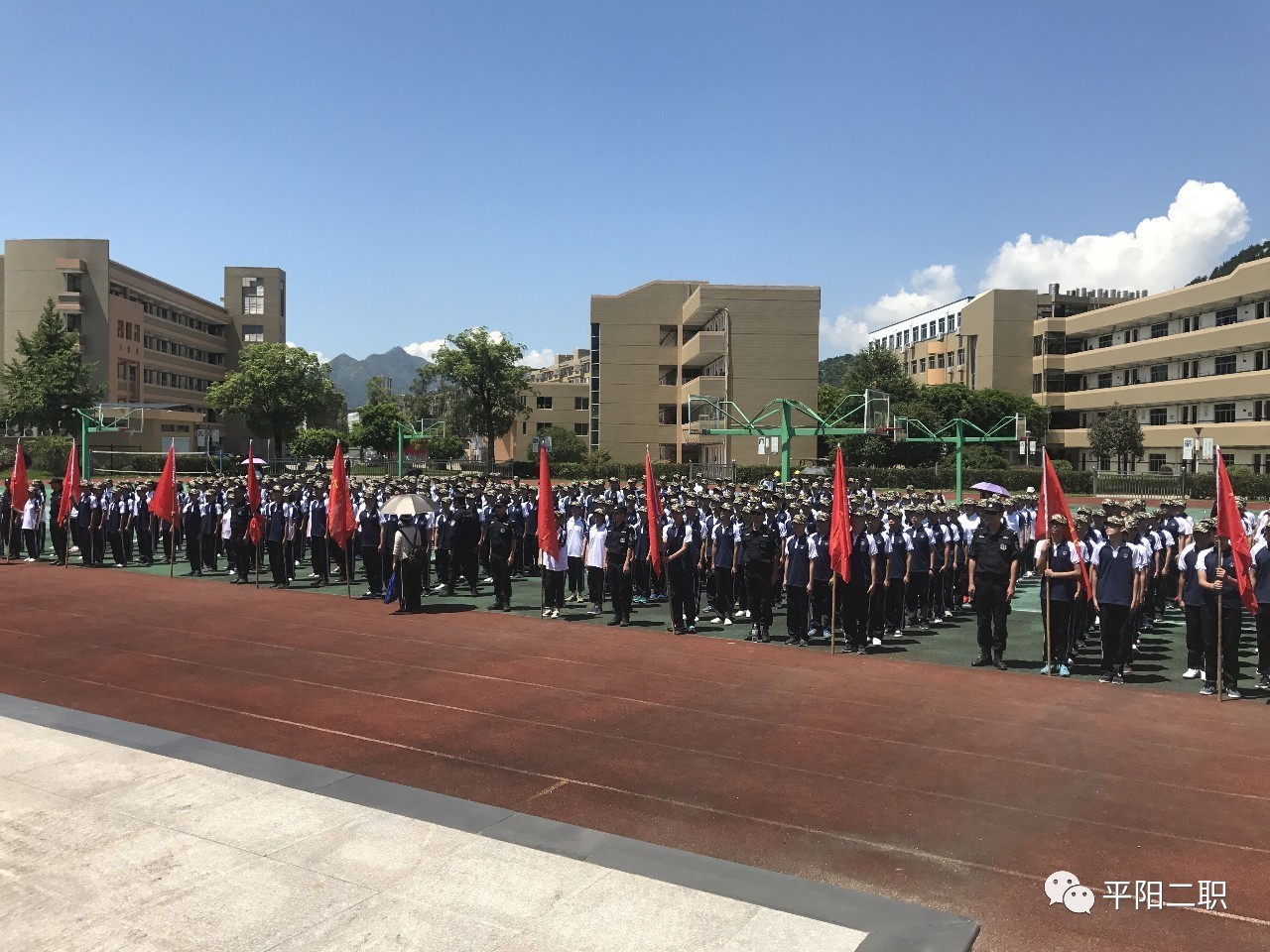 磨砺意志,锤炼品质—记平阳二职2017届高一新生军训开营仪式