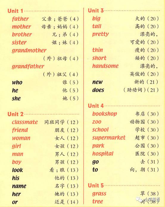 人教版新起点二年级上册单词汇总及音频