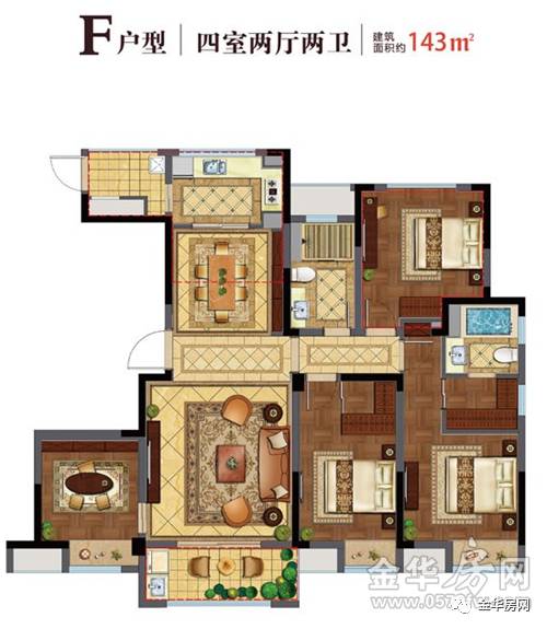 美的·金宸府建筑面积73—143㎡户型图新鲜出炉