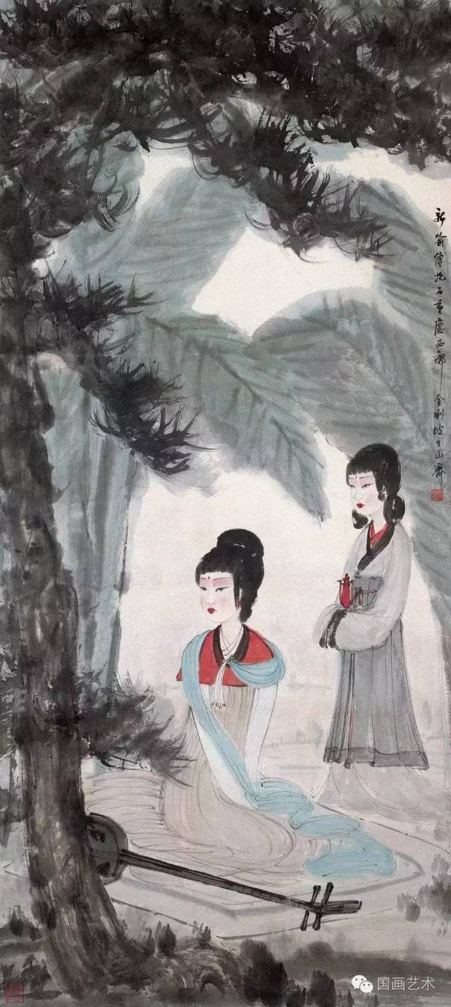 傅抱石人物仕女画作欣赏