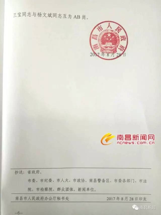 【重磅】南昌市人民政府公布领导最新分工