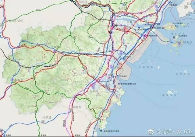 微博网友光明人家_65发帖称 :最新温州轨道规划,末来沿海温福高铁设