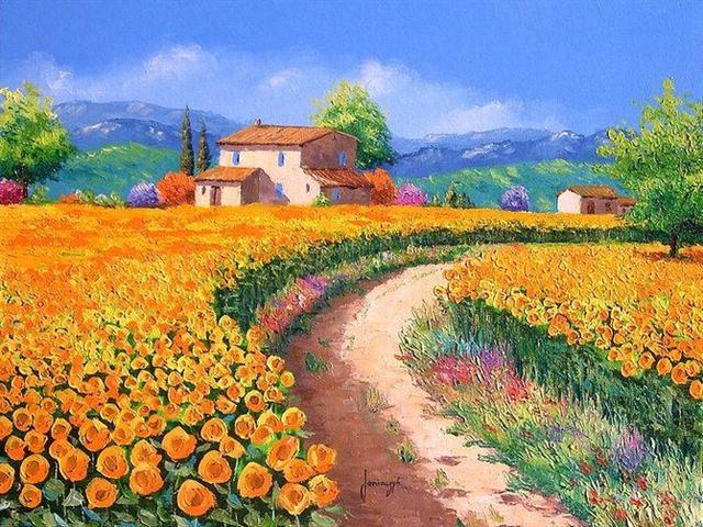 这位法国画家的风景油画作品太美了,景色让人神往!