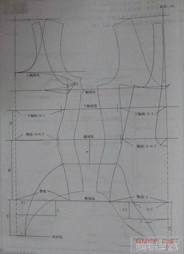 女装纸样连体泳衣的基本制版分享