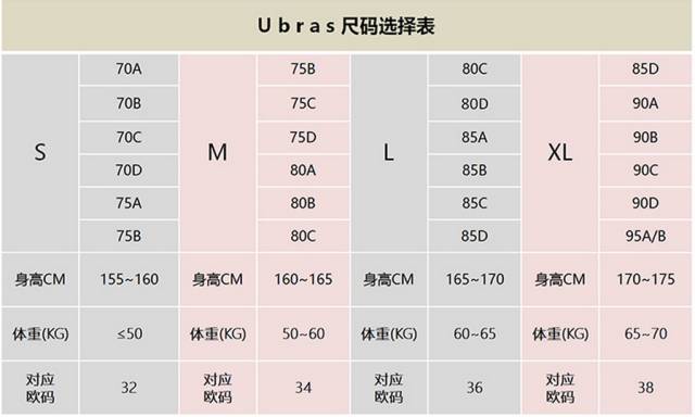 内衣L尺寸_内衣尺寸对照表