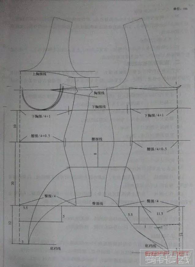 女装纸样连体泳衣的基本制版分享