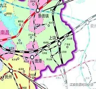 鹰潭处于沪昆客专沿线, 抚州处于向莆铁路沿线, 吉安位于京九高铁沿线