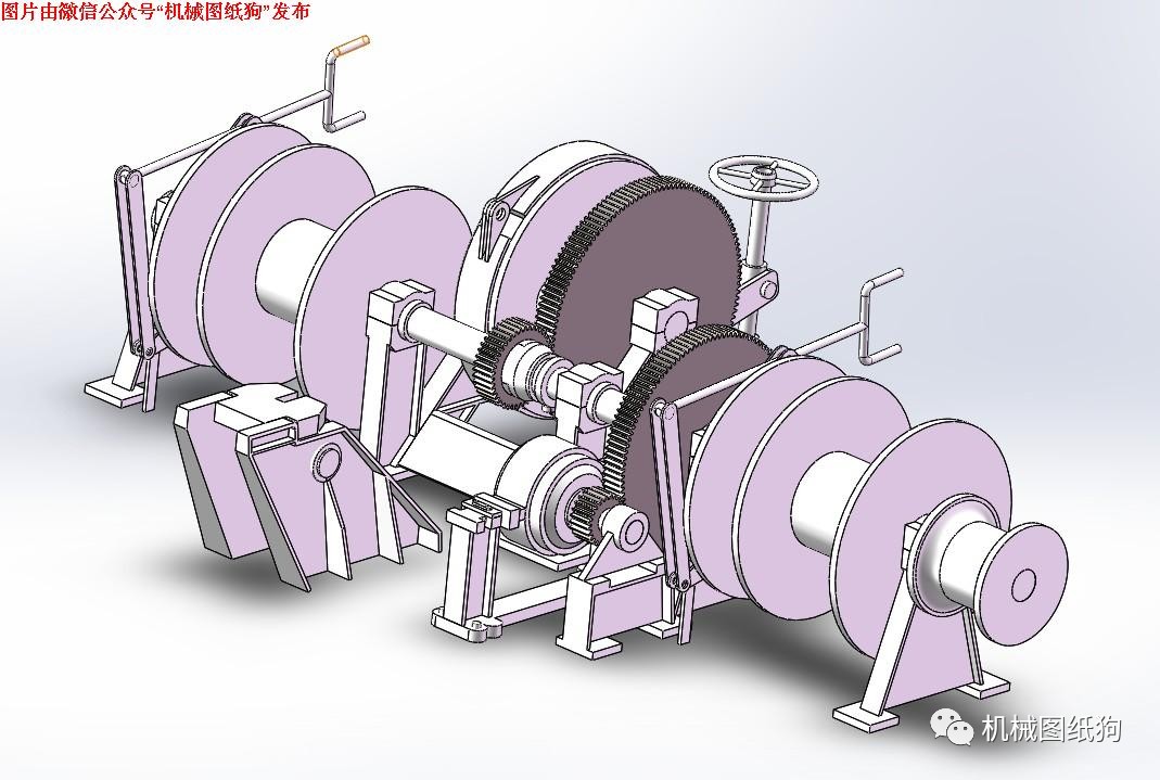 【工程机械】船用锚机3d模型 solidworks设计