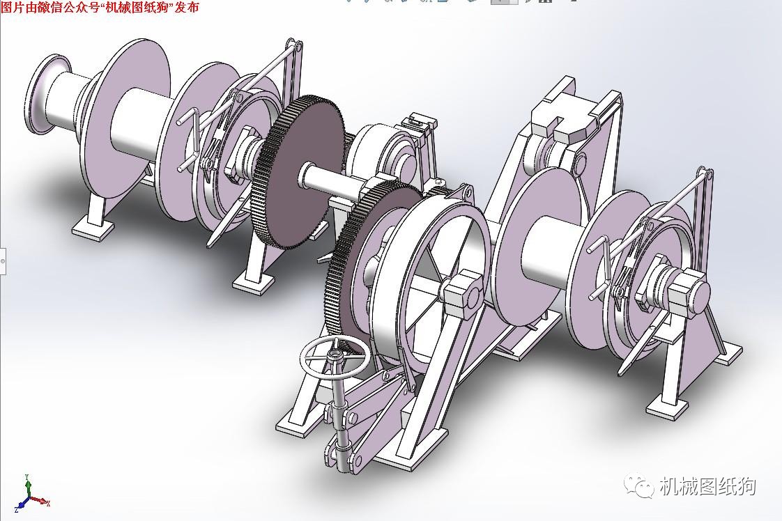 【工程机械】船用锚机3d模型 solidworks设计