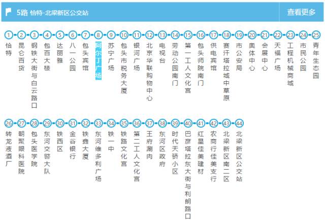 5路公交车路线