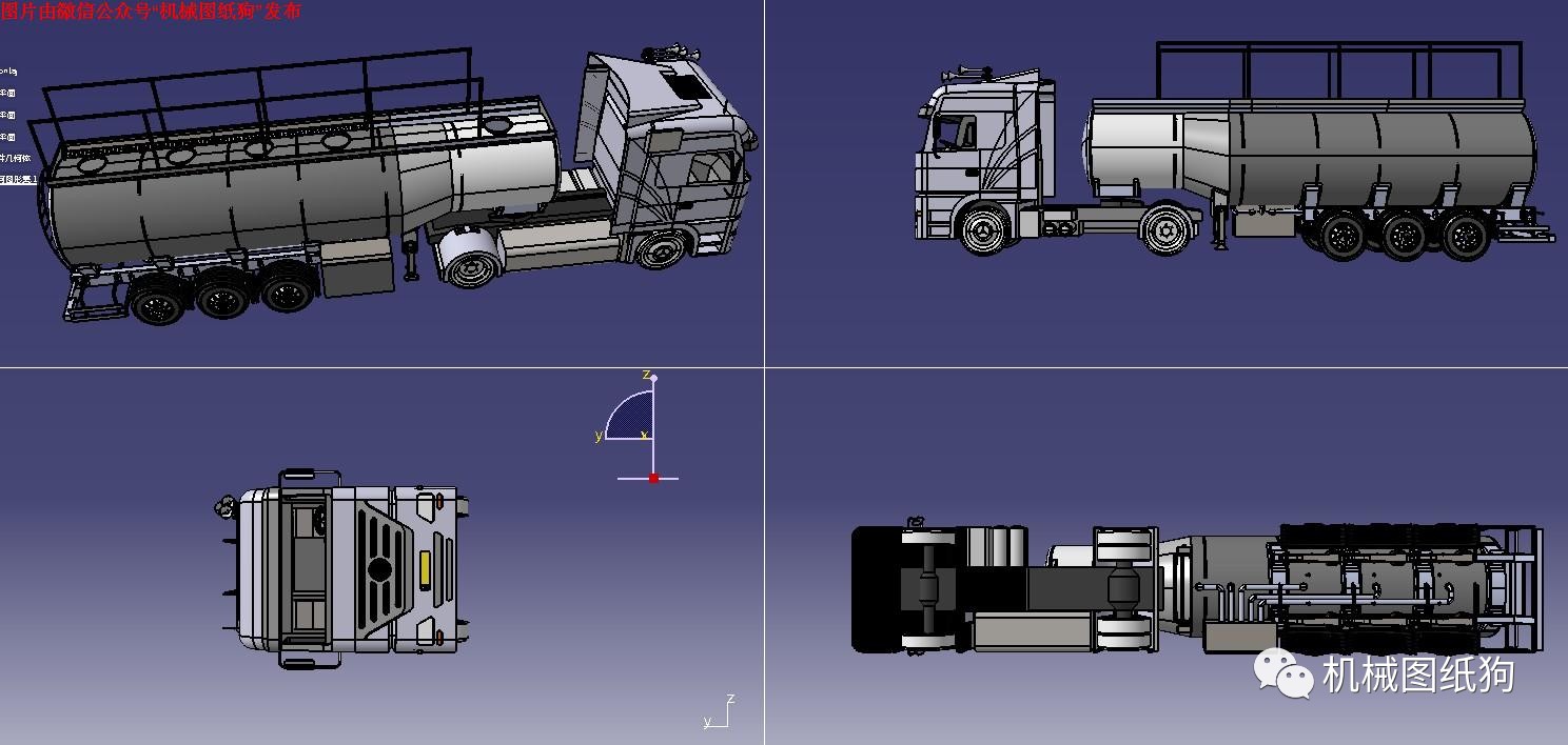 【工程机械】大奔油罐车模型3d图纸 igs格式