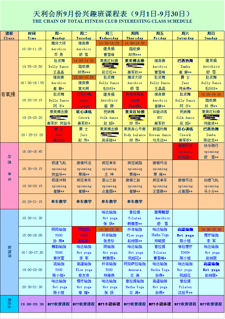 瑜伽课程为一小时,为保证课程质量,开课后五分钟请勿入场; 2.