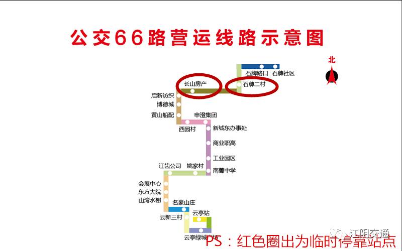 △公交66路调整后线路图