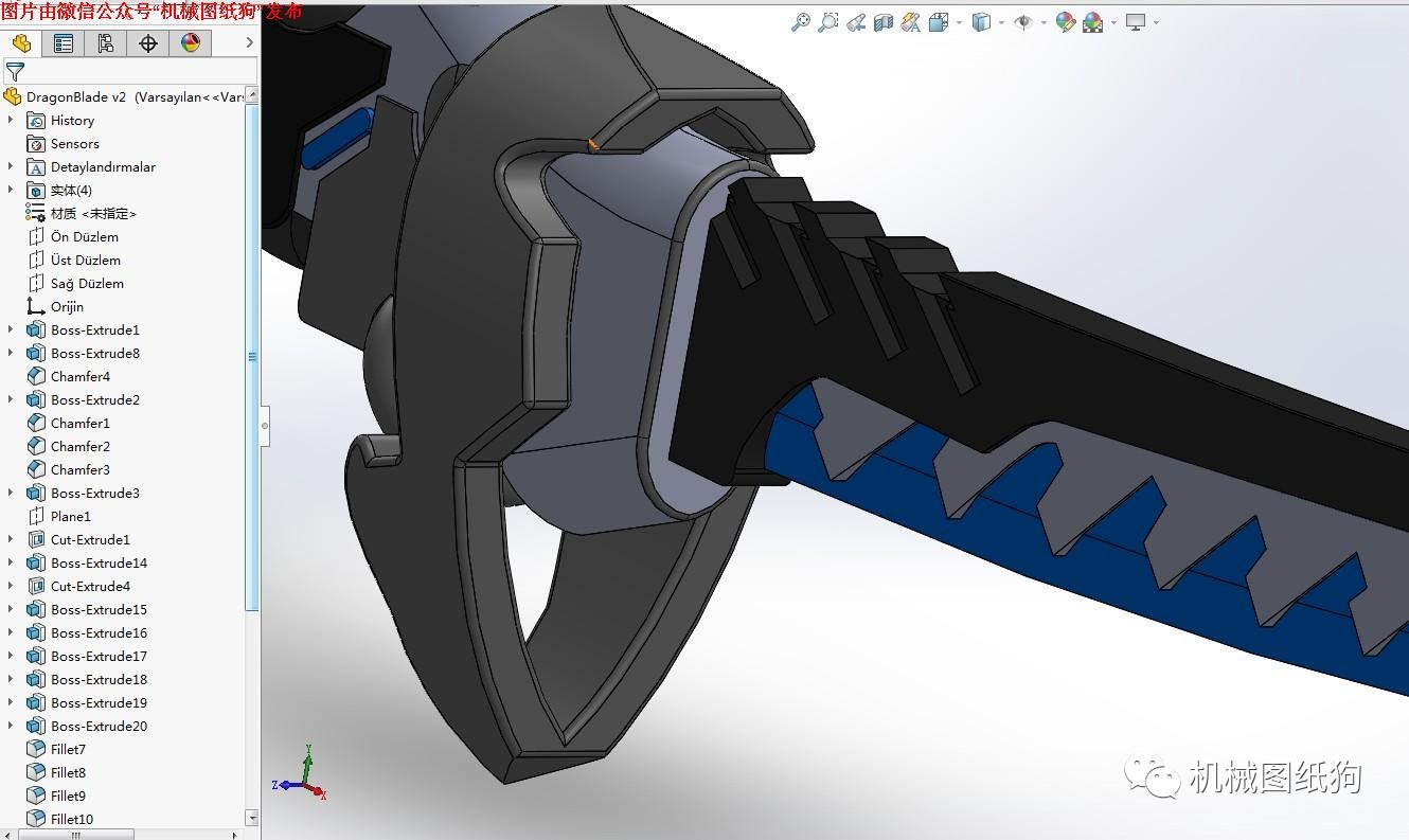 【武器模型】genji日本刀模型3d图纸 solidworks设计