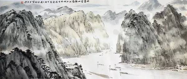 国画《两岸青山相对出》国画《黄山回眸》国画《新安源头是我家》国画