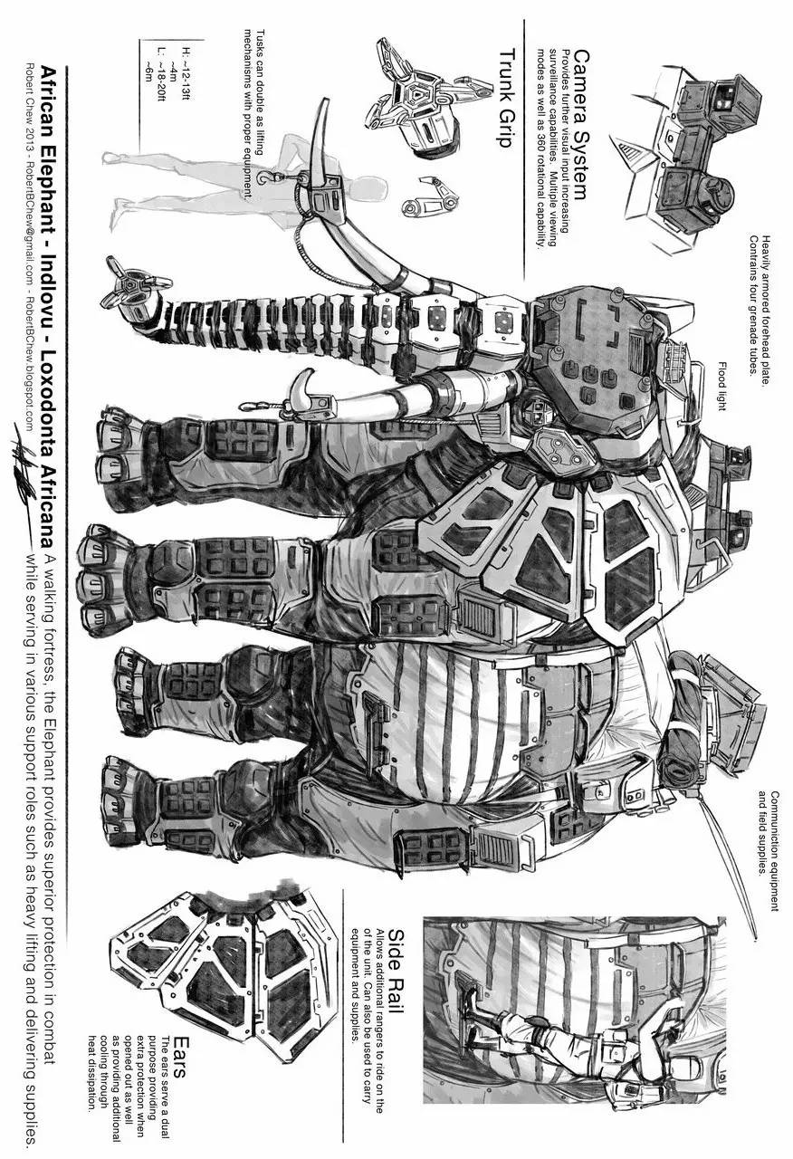 另类画作罕见机械巨兽画作欣赏十足机械感