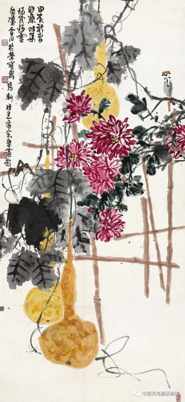 他的画,是当代小写意花鸟画的峰颠之代表——大师郭味