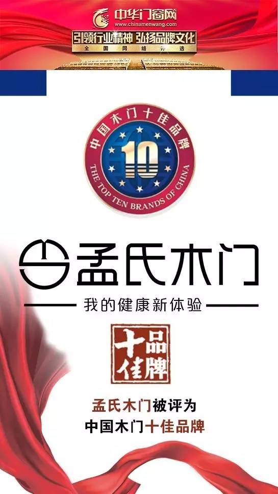 孟氏木门荣膺"中国木门十佳品牌"奖