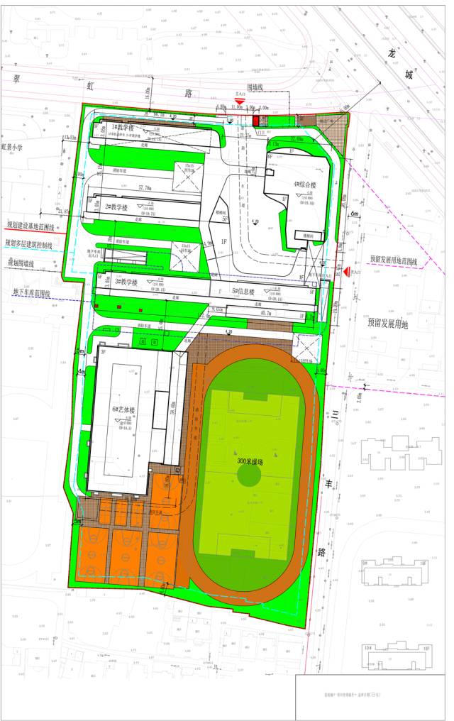 常州市北环中学虹景校区新建工程项目建设位置为翠虹路南侧,龙城大道