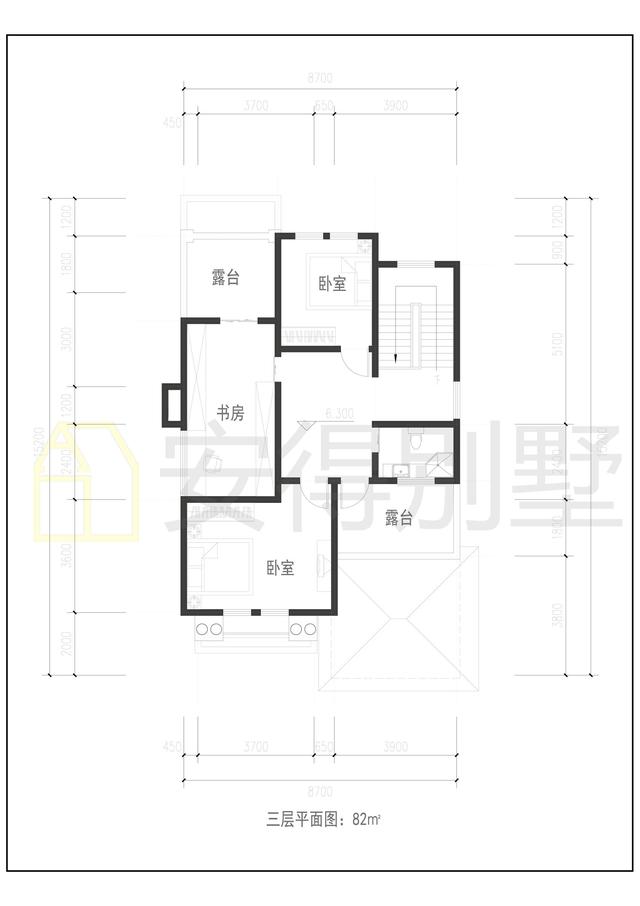 适合长方形地块的农村自建房:8.7x15.