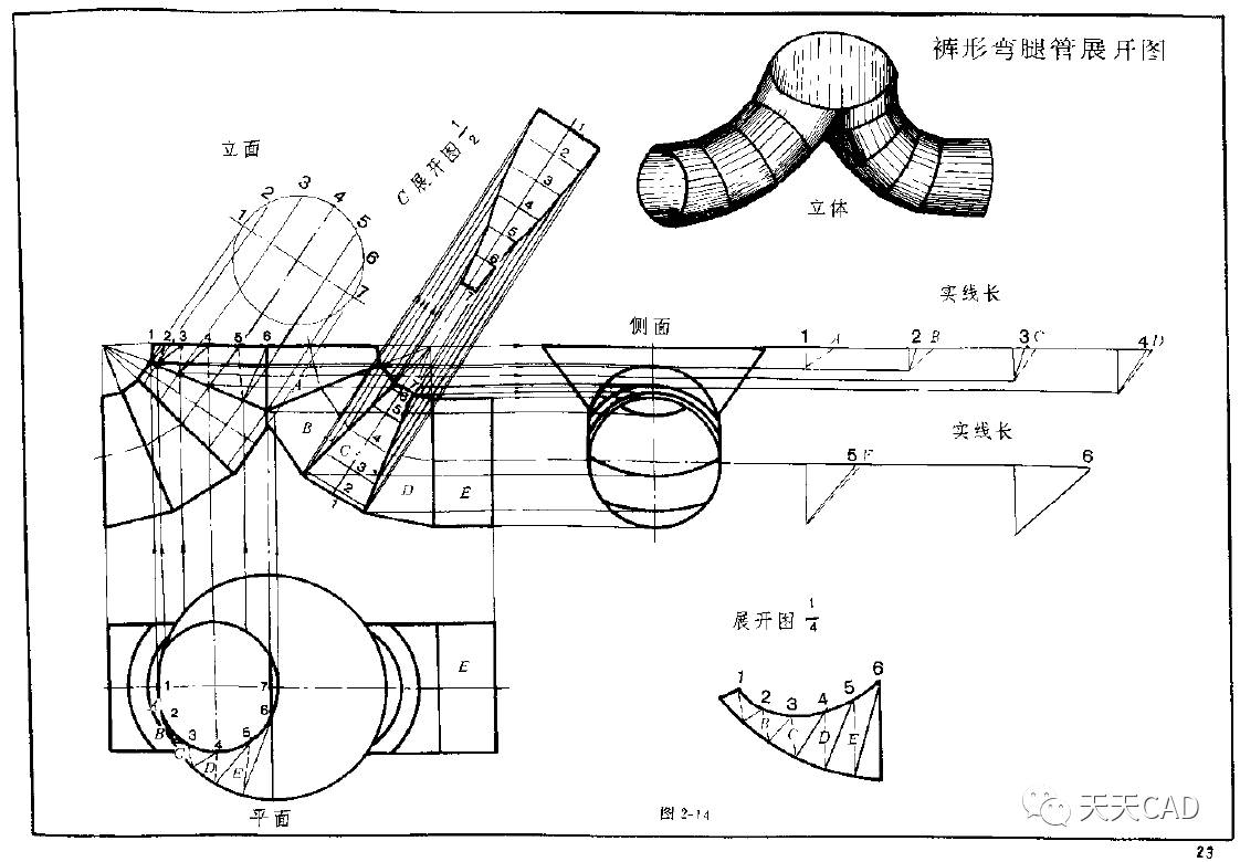 圆筒体类钣金展开图画法