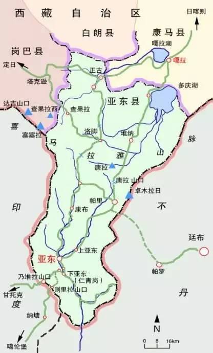 嘎—亚东县—帕里镇—嘎啦乡—萨马达乡—康马县—少岗乡—江孜县—热