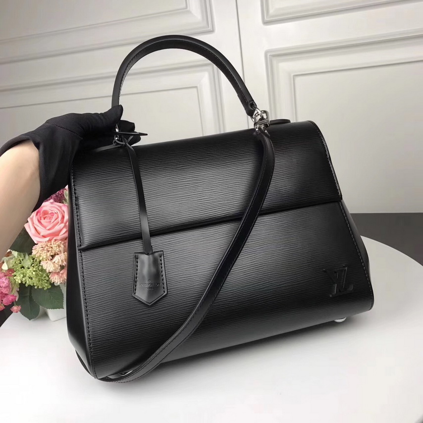 威登)lv m41302 黑色水波纹epi leather cluny mm 中号手袋/手提包