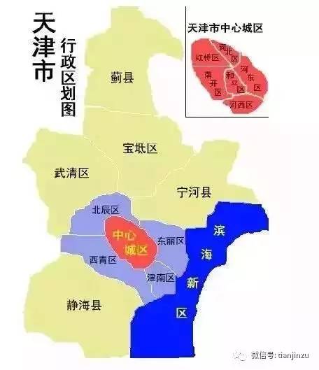 天津行政分布图
