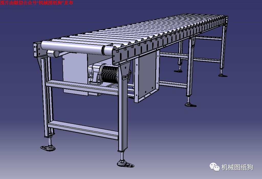 【非标数模】传动滚筒输送机模型3d图纸 catia设计 附