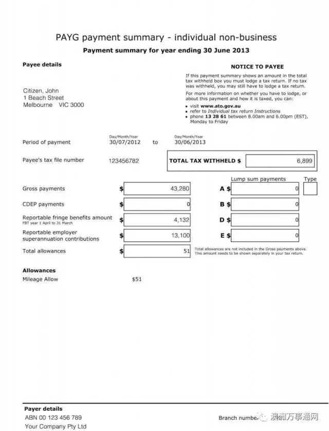 3 payee"s tax file number