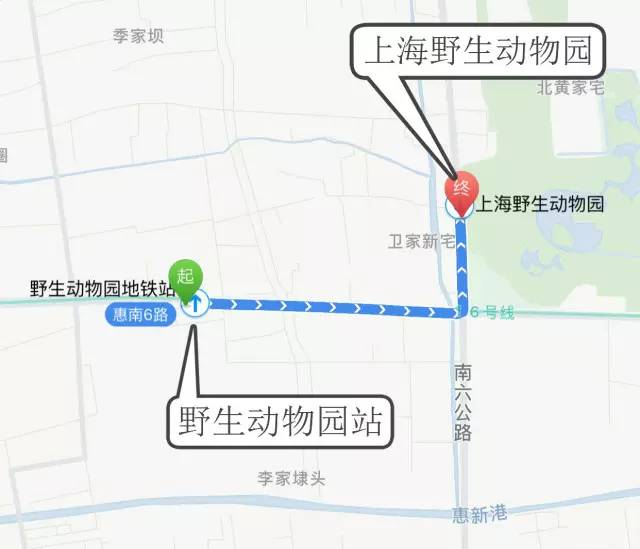 交通: 乘坐地铁16号线至野生动物园站,2号口出,乘坐惠南6路至上海野生