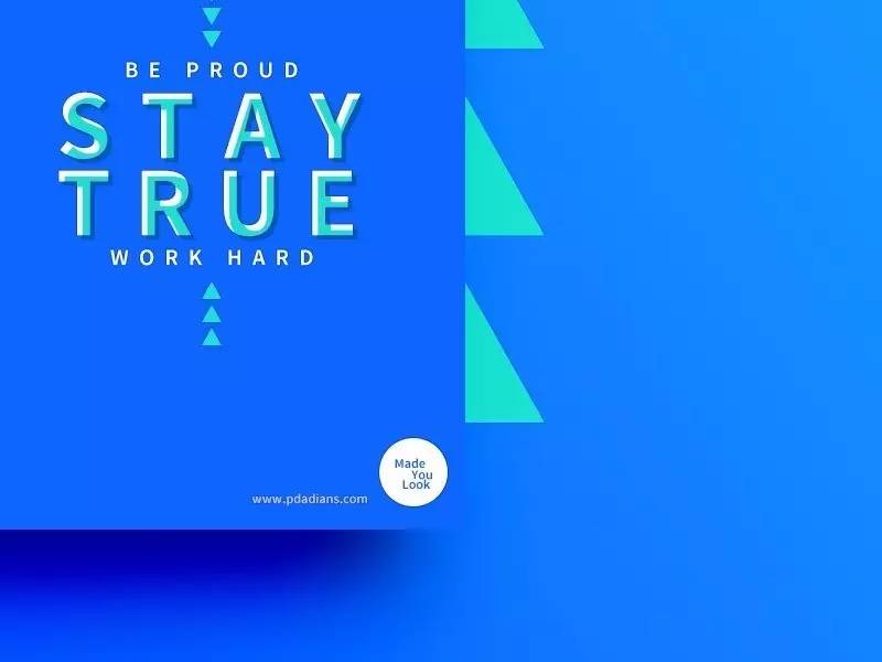 stay true~蓝色配色排版海报