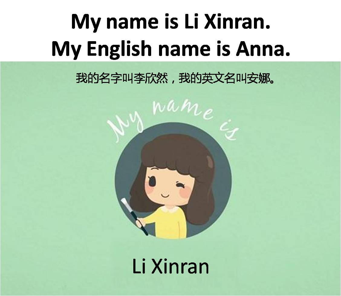 羊羊妈每日英语:my name is li xinran. my english name is anna.