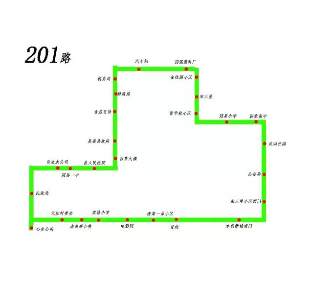 冠县公交最新线路图,冠县老乡快快收藏.